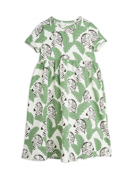 MINI RODINI Kleid Zebras - grün